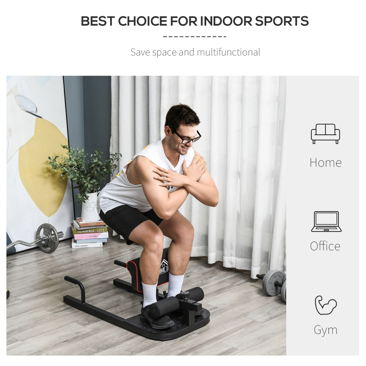 Versatile 3-in-1 Home Gym: Squat, Sit-Up & Push-Up Machine by HOMCOM - All Round Fitness