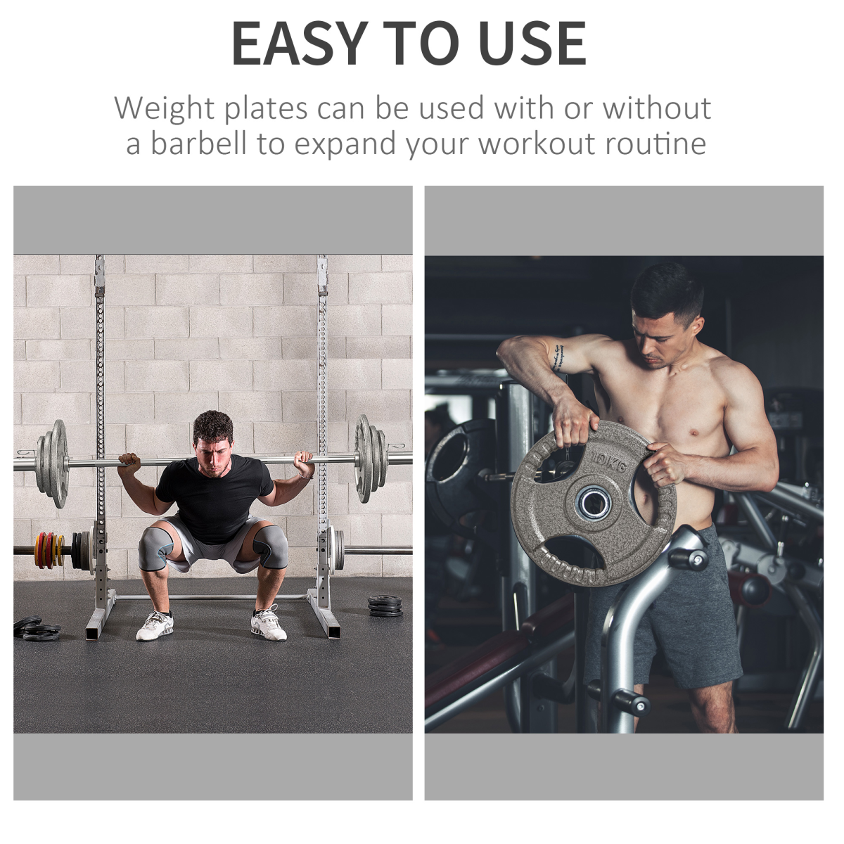 Set of 2 Olympic 2" Weight Plates – 2 x 10kg (20kg Total) for Strength & Home Gym Training - All Round Fitness