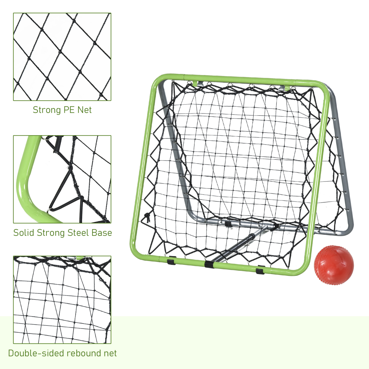 Adjustable Duo Rebounder Net Training Set for Football & Baseball Skills - All Round Fitness