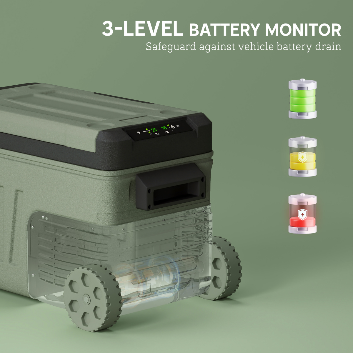 Outsunny 33L Portable Camping Fridge Freezer with Dual Zone, Car & Home Use, -20℃ to 20℃