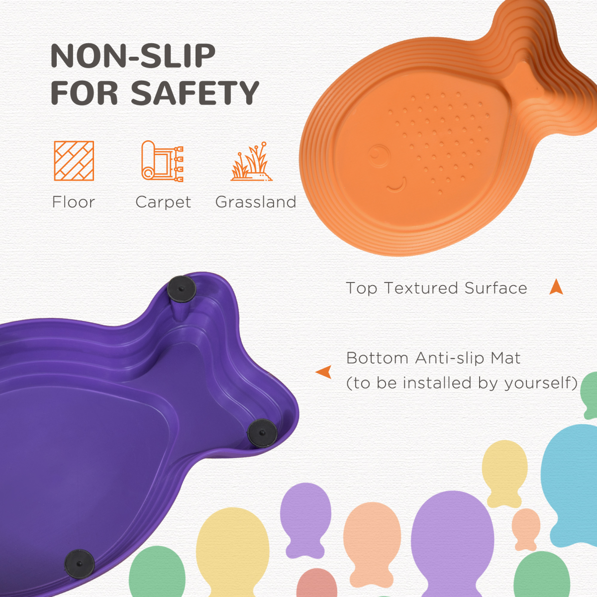 11-Piece Fish-Shaped Balance Stepping Stones for Kids – Multicoloured