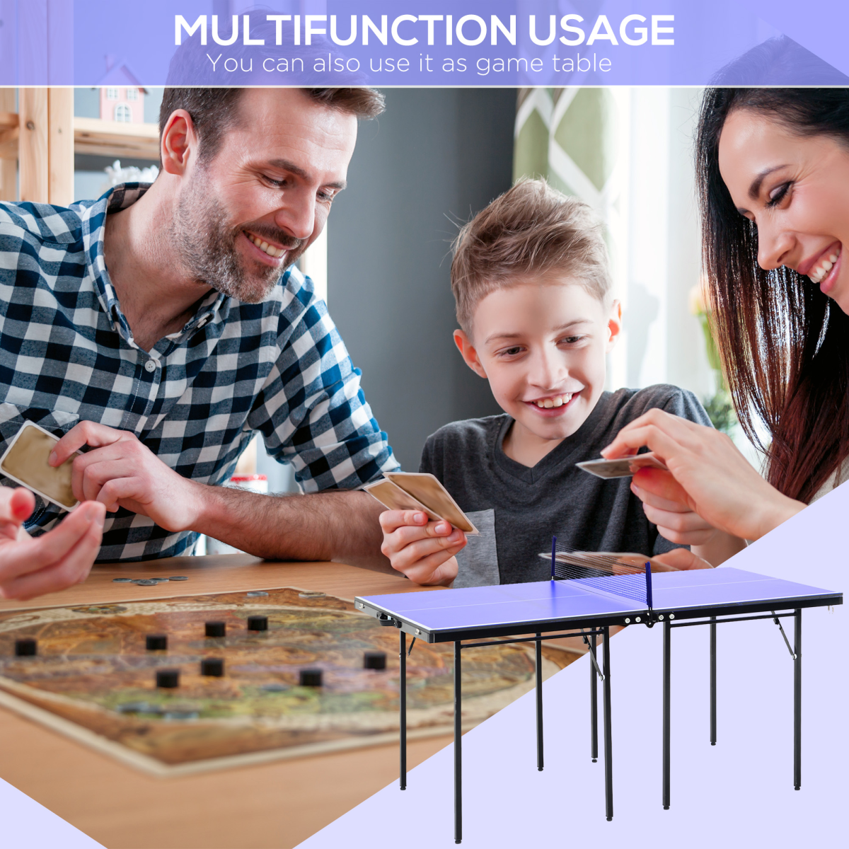 Portable Folding Mini Table Tennis Set - Fun Game for Family & Friends! - All Round Fitness