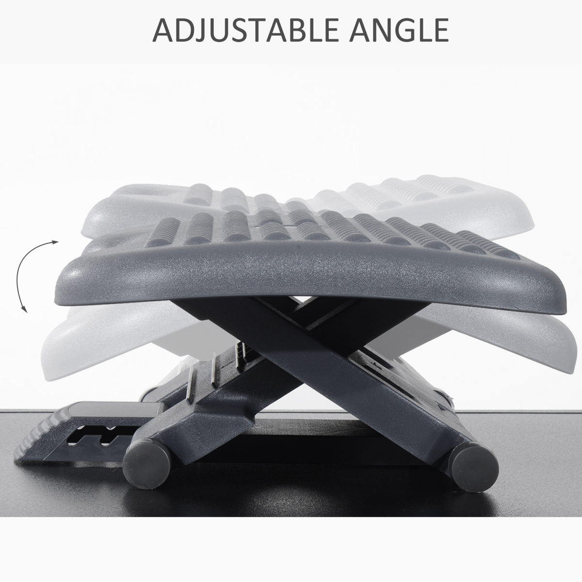 Adjustable 3-Position Tilting Footrest with Massage Surface – Ergonomic Under Desk Support