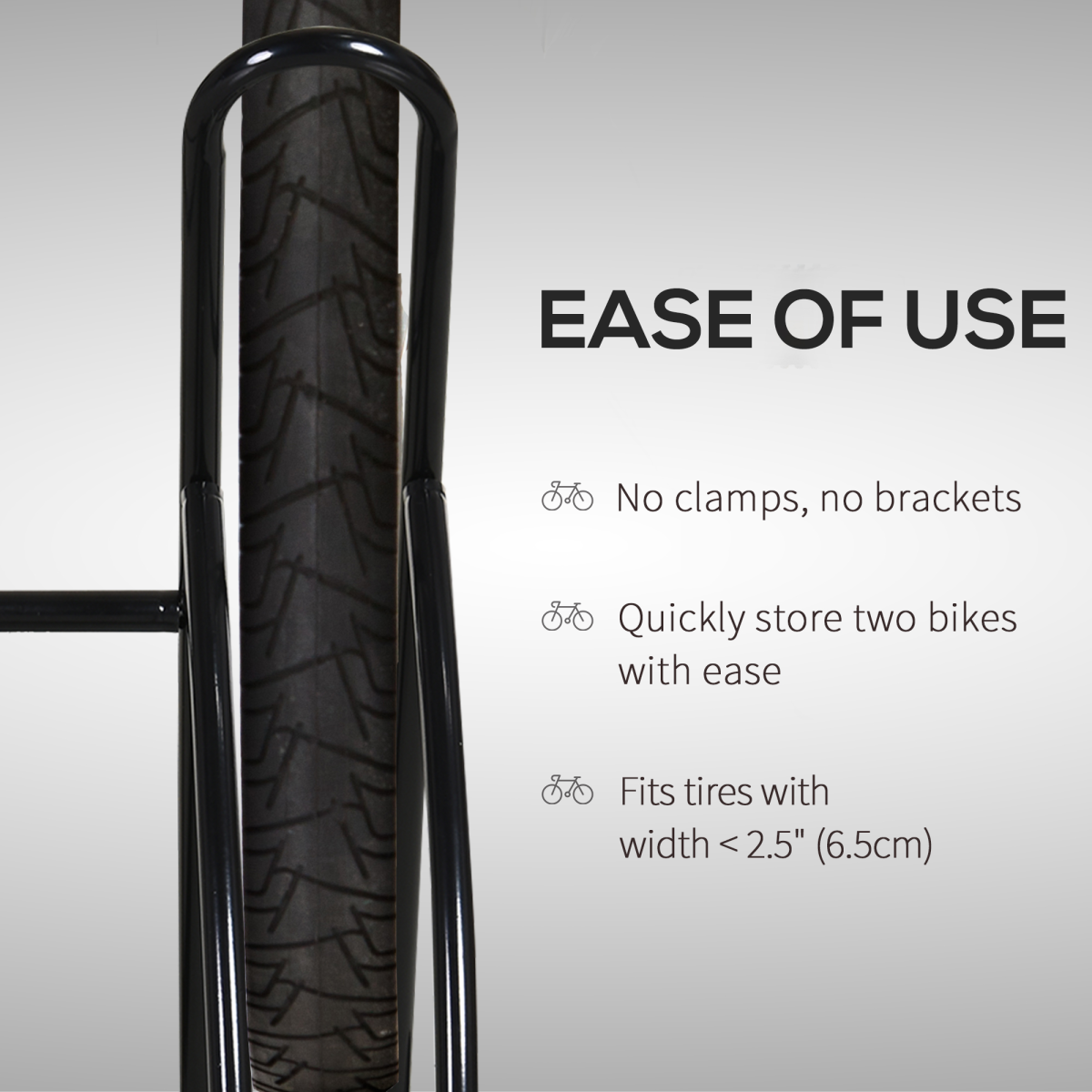 Versatile Reversible Steel Bike Rack with Protective Foot Caps - HOMCOM - All Round Fitness