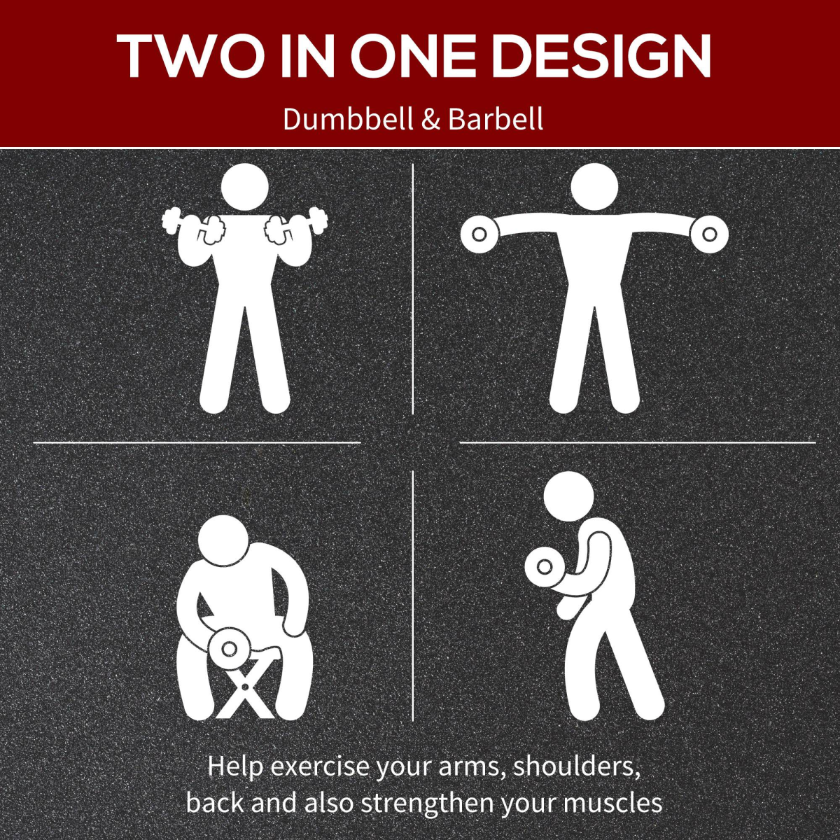 2-in-1 Adjustable 25kg Dumbbell & Barbell Set for Ultimate Home Fitness - All Round Fitness