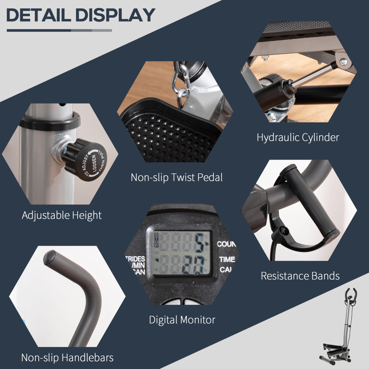 HOMCOM Adjustable Twist Stepper: Ultimate Home Gym for Full-Body Workouts! - All Round Fitness