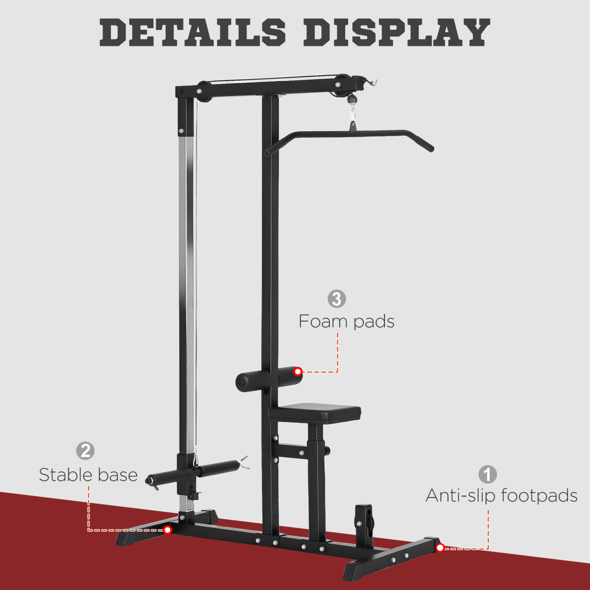 Ultimate Home Gym Power Tower - Adjustable Pulldown Machine for Total Upper Body Workout - All Round Fitness