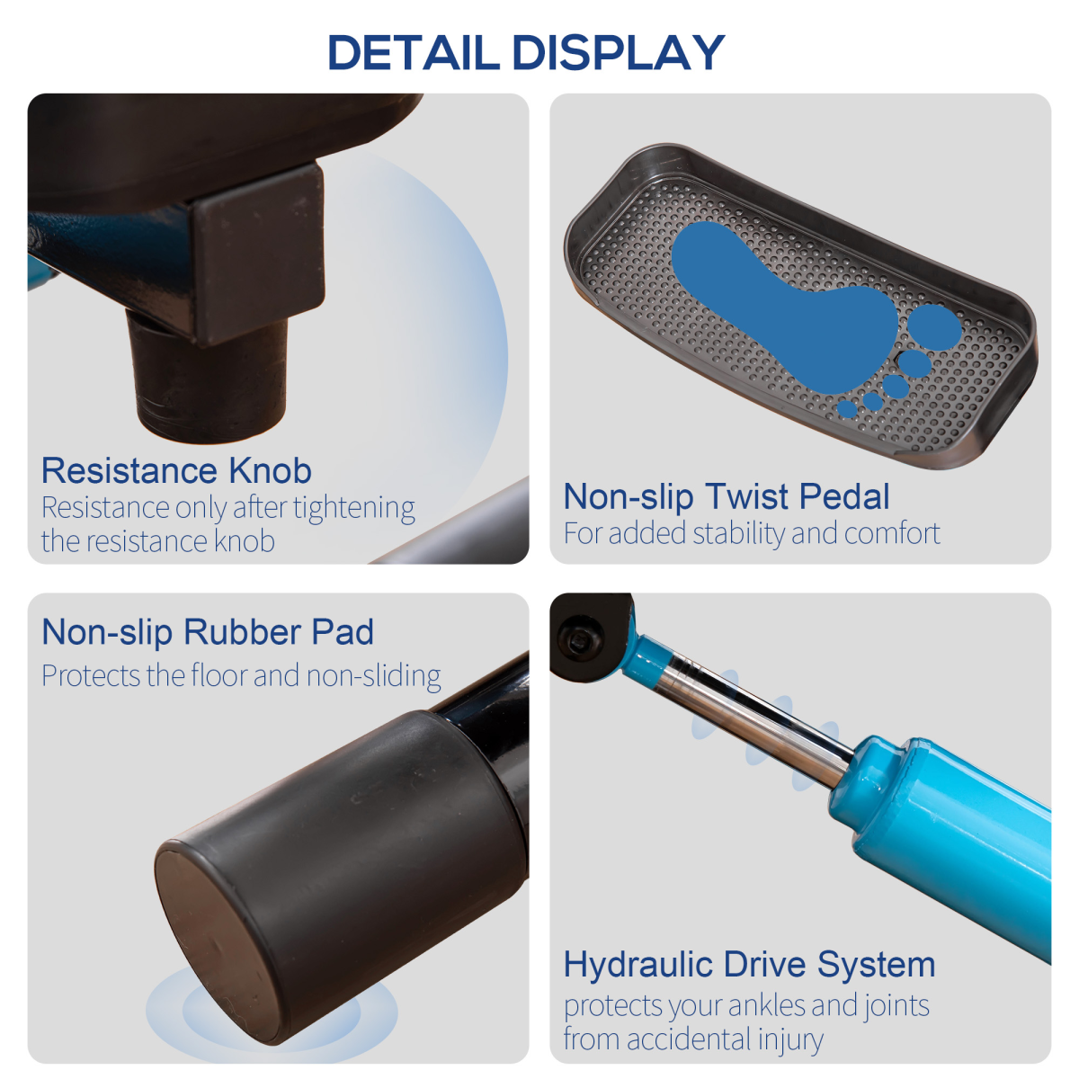 HOMCOM Adjustable Stepper Machine - Compact Fitness for Home & Office Workouts - All Round Fitness