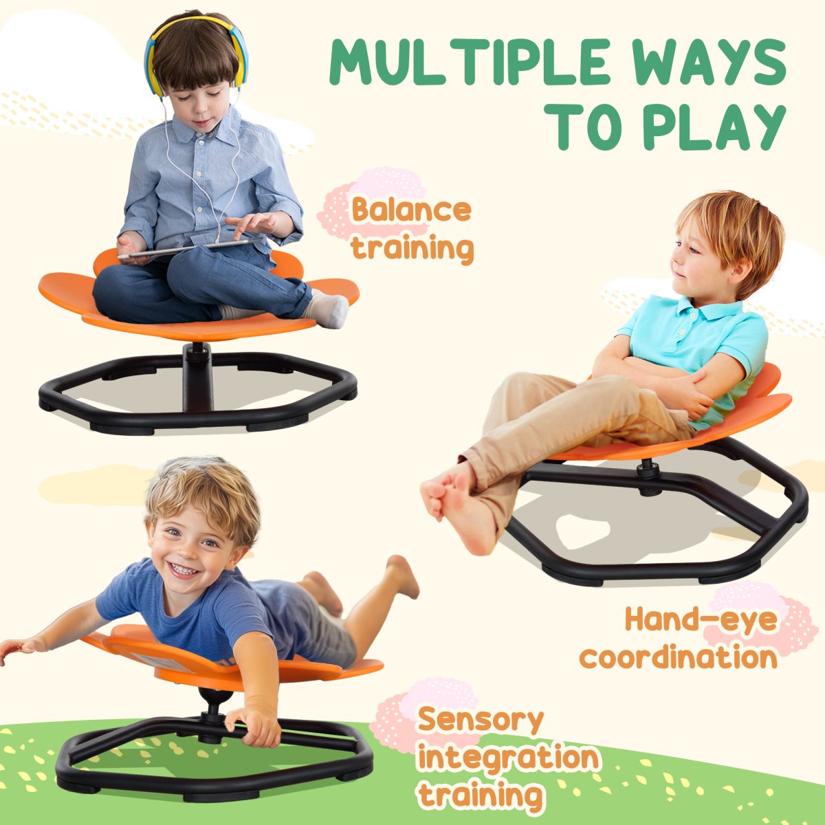 AIYAPLAY Sensory Spinning Chair for Kids – Balance, Coordination & Autism-Friendly Play