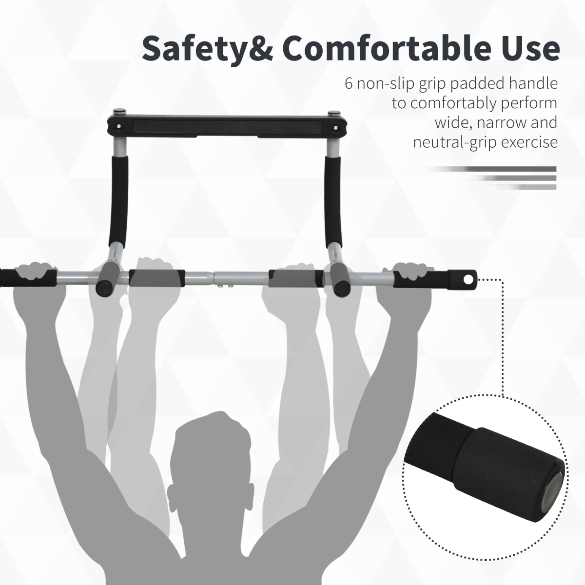 Transform Your Home Gym: HOMCOM Adjustable Door Pull-Up Bar for Total Upper Body - All Round Fitness