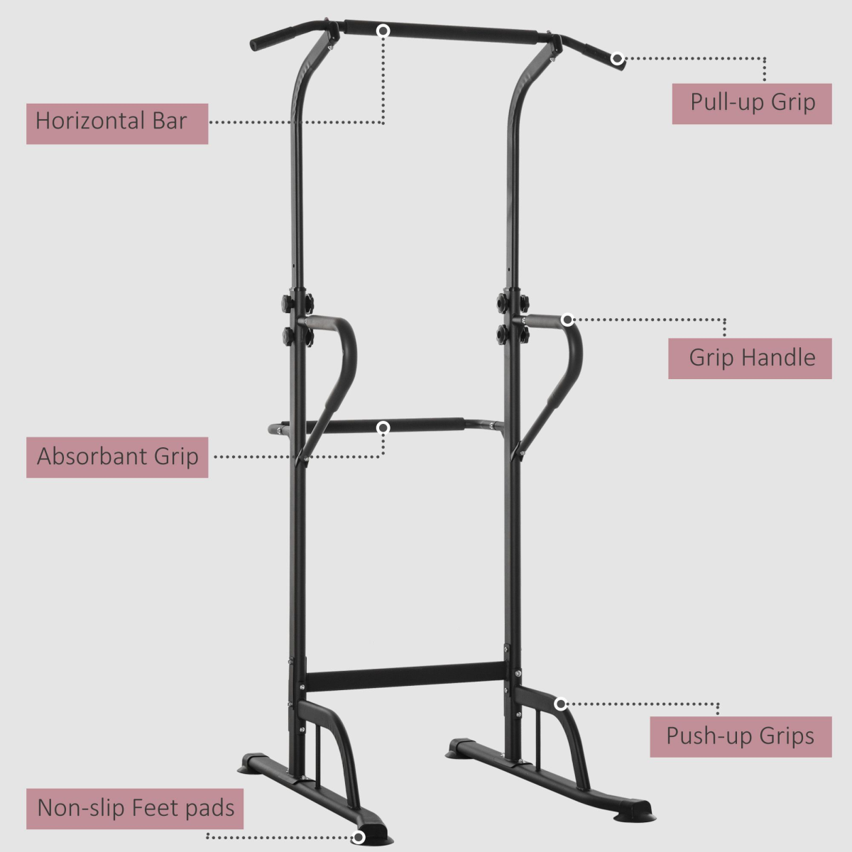 Power Tower Dip Station & Pull-Up Bar – Multi-Function Strength Training Equipment for Home Gym - All Round Fitness