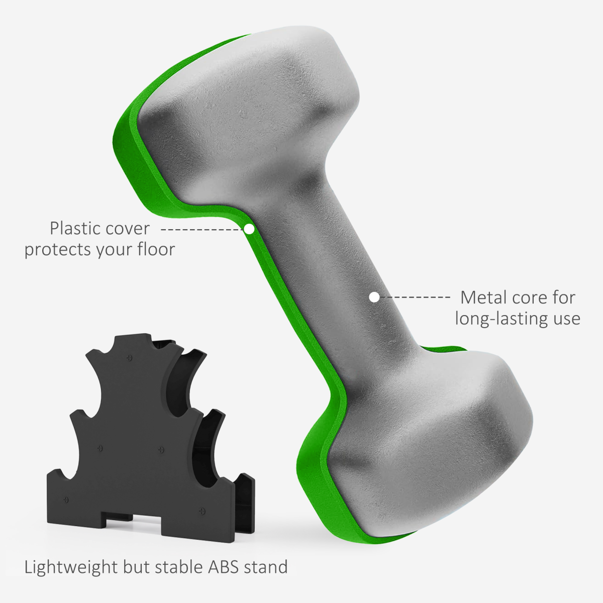 Hex Dumbbell Set with Rack – 2 x 1kg, 2 x 2kg, 2 x 3kg