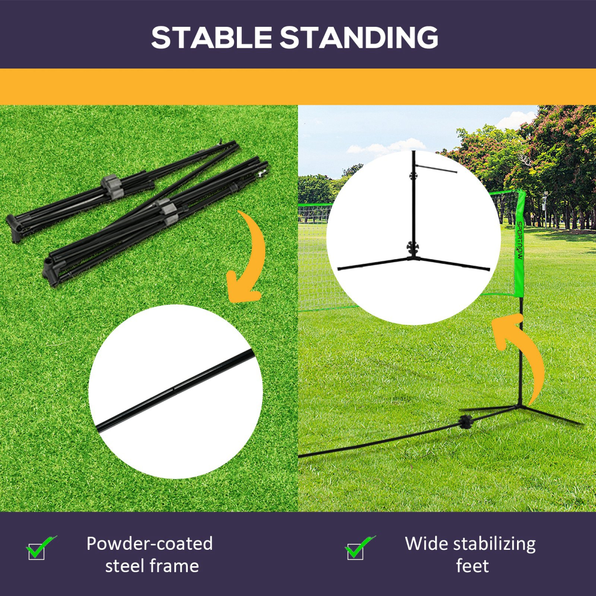 SPORTNOW Badminton Net Set with Rackets, Pickleball & Volleyball – Adjustable Height