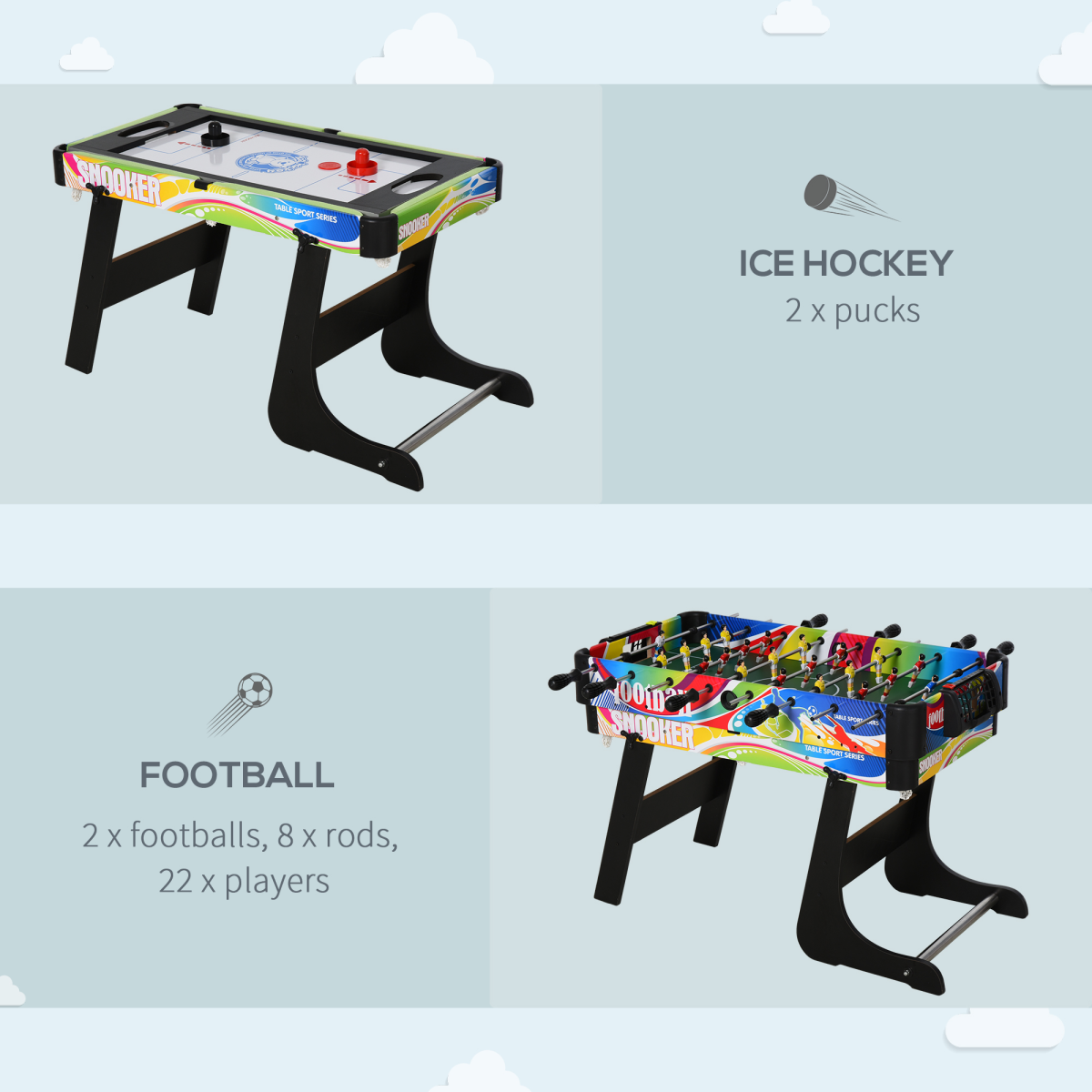 4-in-1 Foldable Game Table – Football, Table Tennis, Hockey & Pool for Home Entertainment
