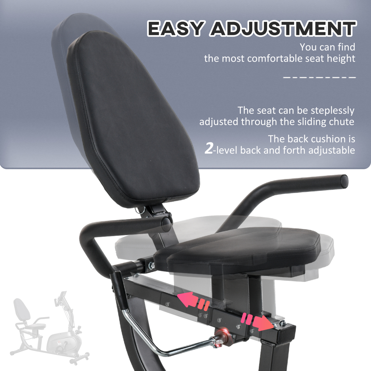 Compact HOMCOM Stationary Bike: LCD Monitor, Adjustable Seat & 8 Resistance Levels - All Round Fitness