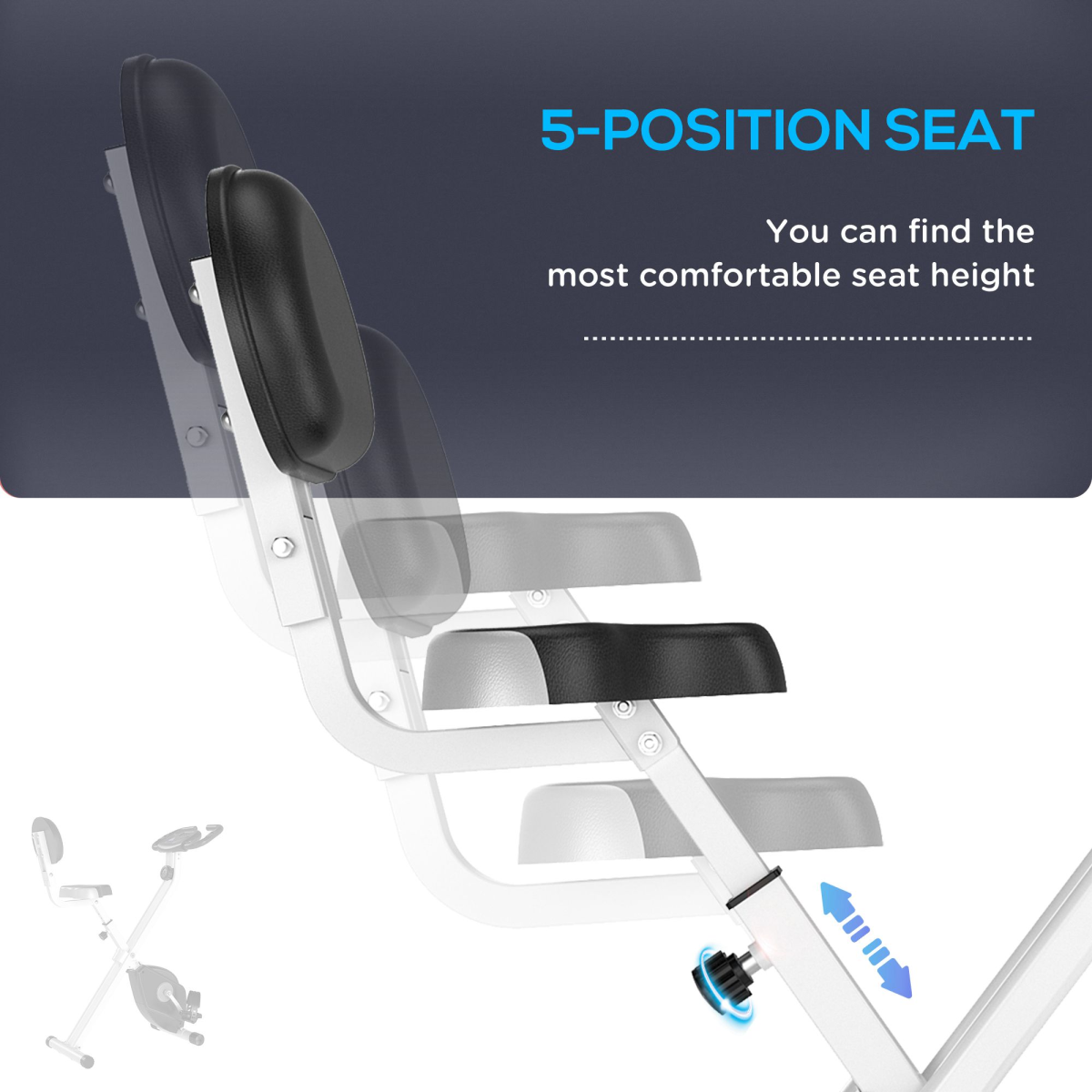 HOMCOM Magnetic Resistance Exercise Bike – Foldable Fitness Cycle with LCD Monitor & Adjustable Seat (Grey) - All Round Fitness