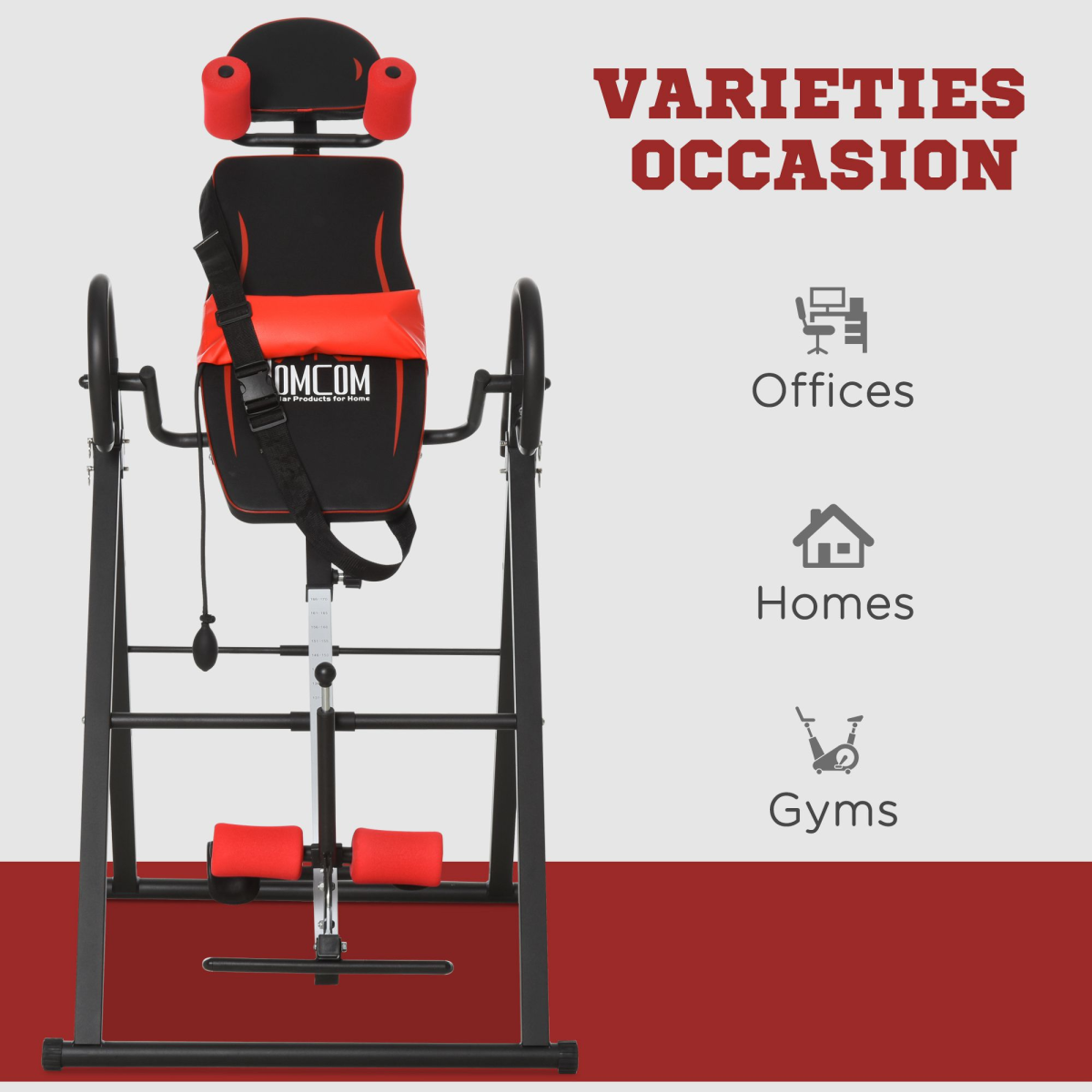 Ultimate Adjustable Inversion Table with Safety Belt for Pain Relief - HOMCOM - All Round Fitness