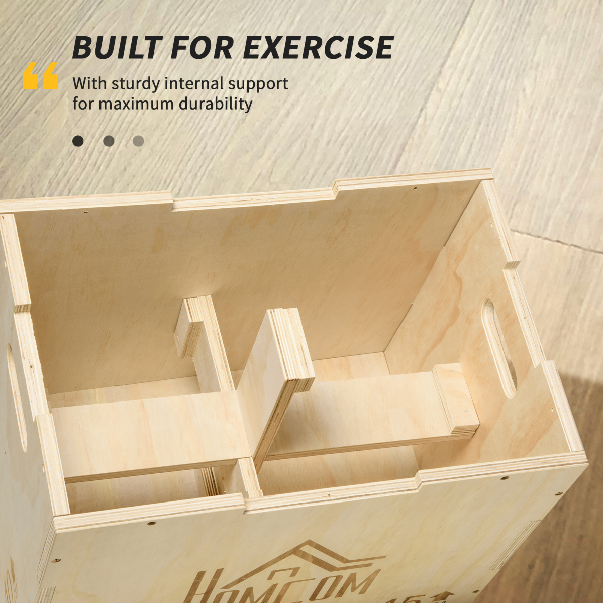 HOMCOM 3-in-1 Adjustable Wooden Plyo Box - Boost Agility & Power at Home! - All Round Fitness