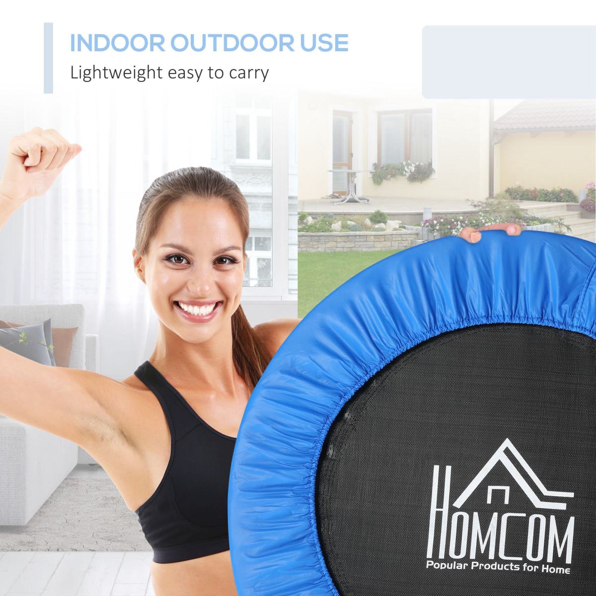 Compact 96cm Foldable Fitness Trampoline - Portable Rebounder for Home Workouts - All Round Fitness
