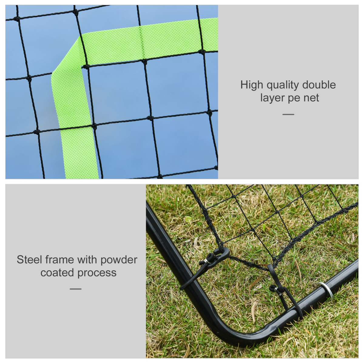 Rebounder Net with Target Zone – Kickback Training Equipment for Baseball & Ball Games - All Round Fitness