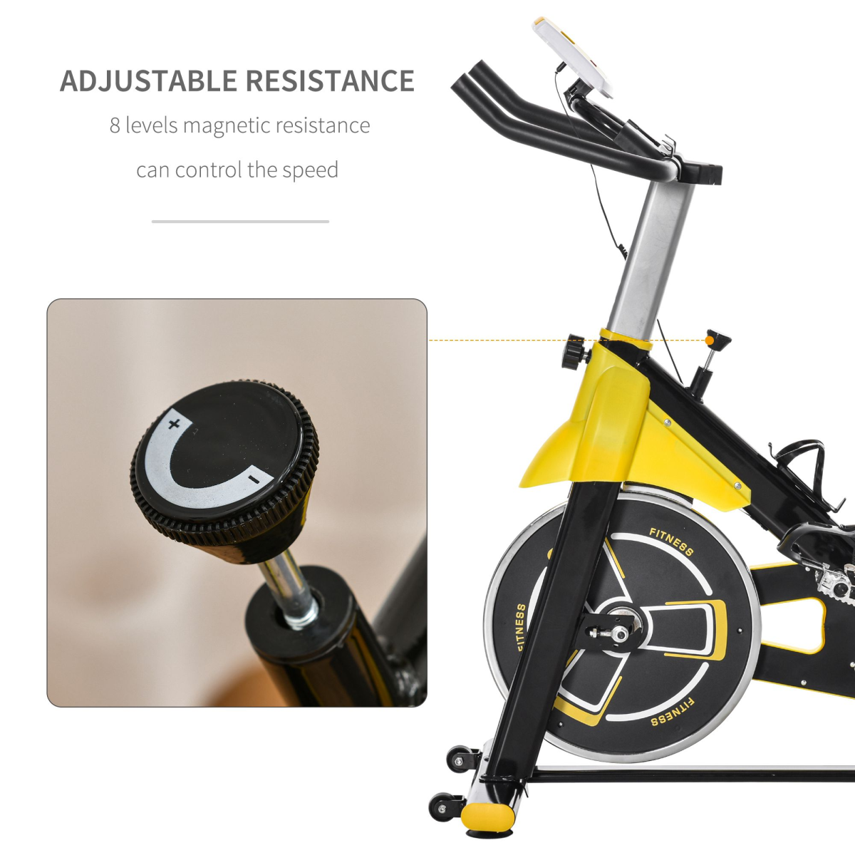 Exercise Bike with 6kg Flywheel & Belt Drive – Adjustable Resistance, LCD Monitor, 150kg Max Load - All Round Fitness