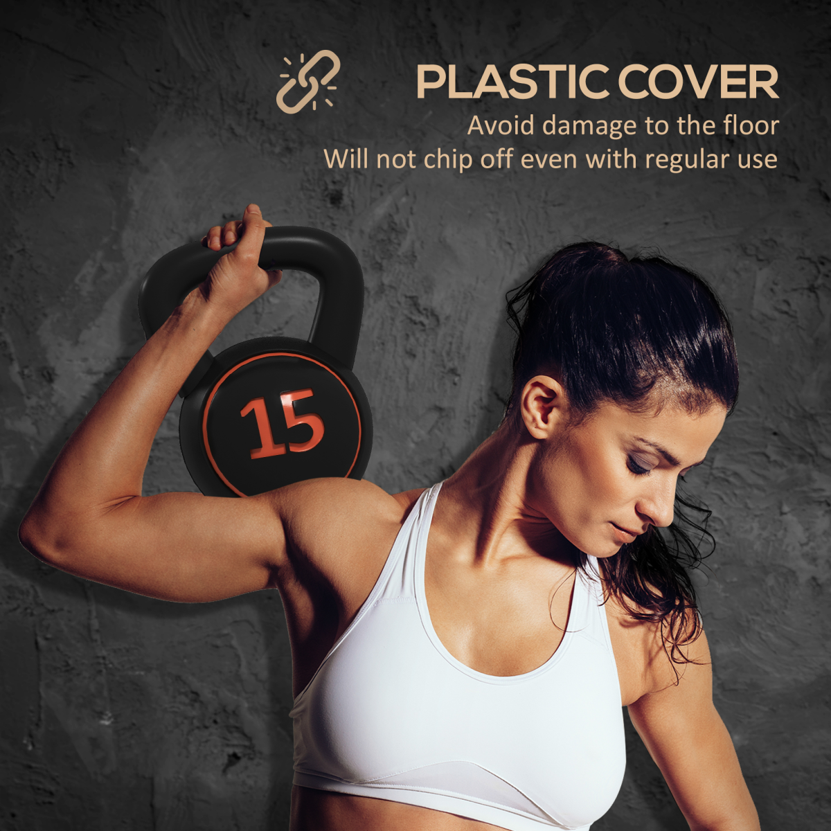 SPORTNOW 3-Piece Kettlebell Set with Storage Tray – 5lb, 10lb & 15lb Weights (2.2kg, 4.5kg, 6.8kg)