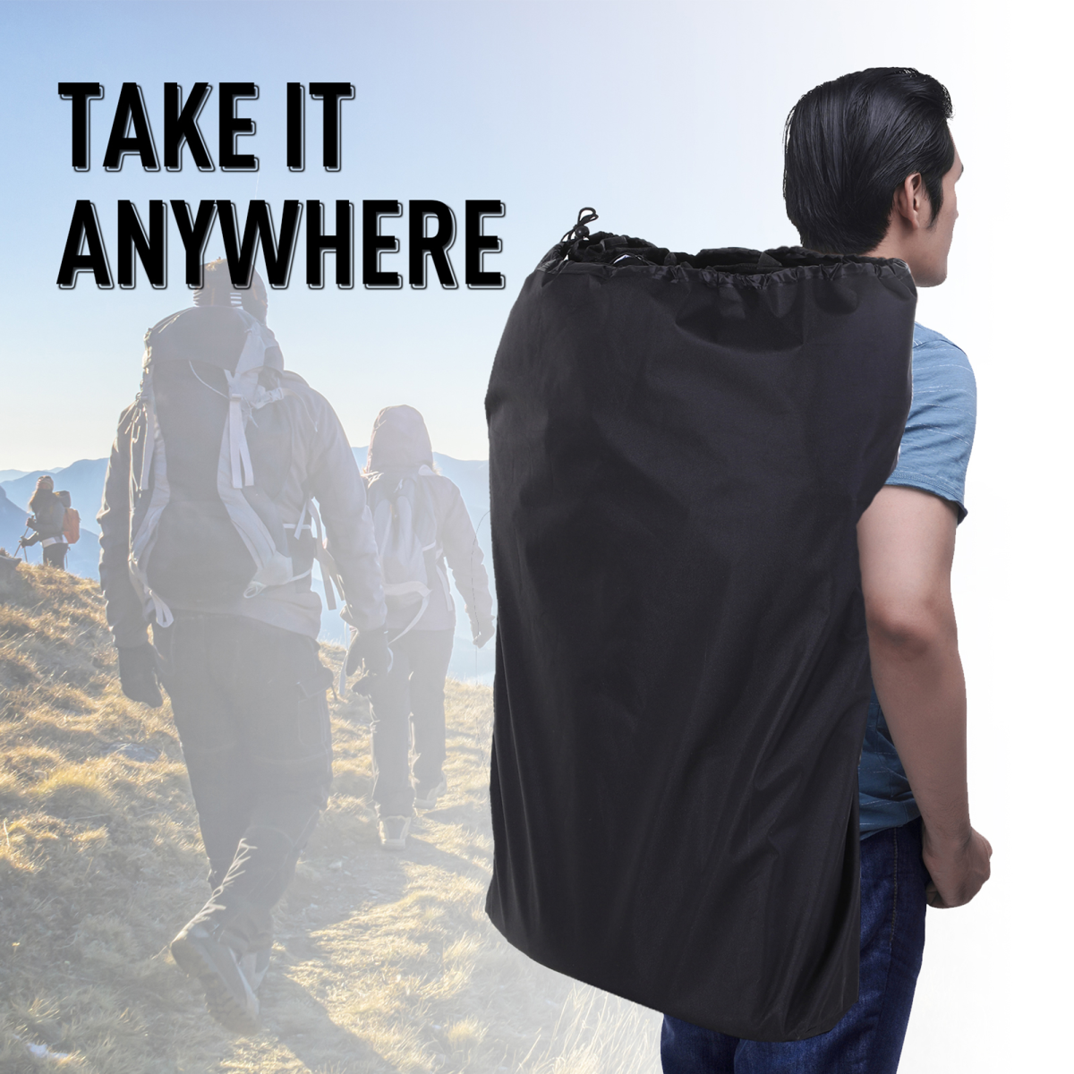 Outsunny 6-Seat Folding Camping Bench with Built-In Cooler – Portable Foldable Outdoor Seating for BBQs, Festivals & Sports (Steel Frame, Black)