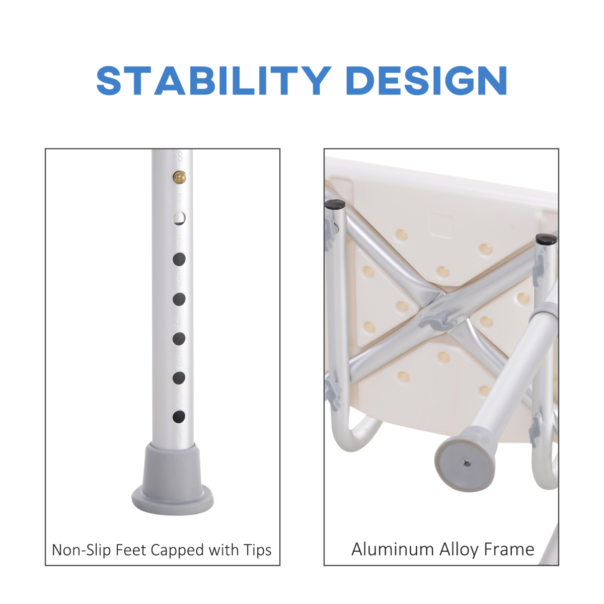 Adjustable Bath Chair for Safety - Durable Shower Seat for Elderly & Disabled - All Round Fitness