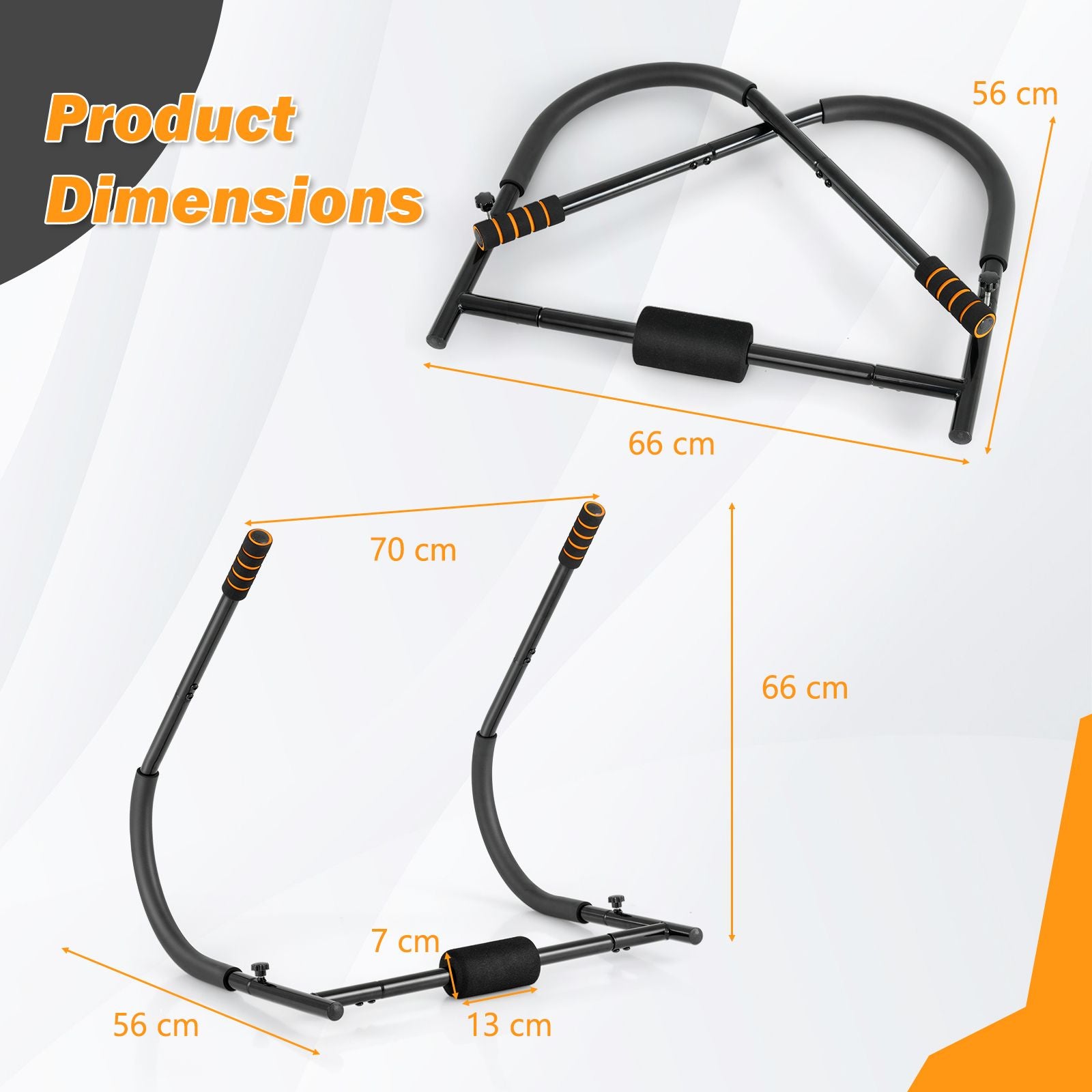 Foldable Ab Trainer with Padded Headrest and Handles for Whole Body Workout