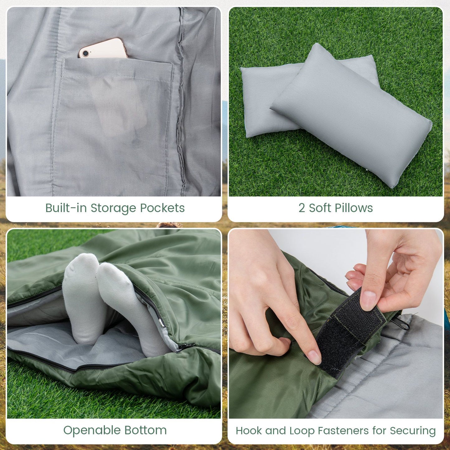 Extra Large Waterproof Double Sleeping Bag with Carrying Bag
