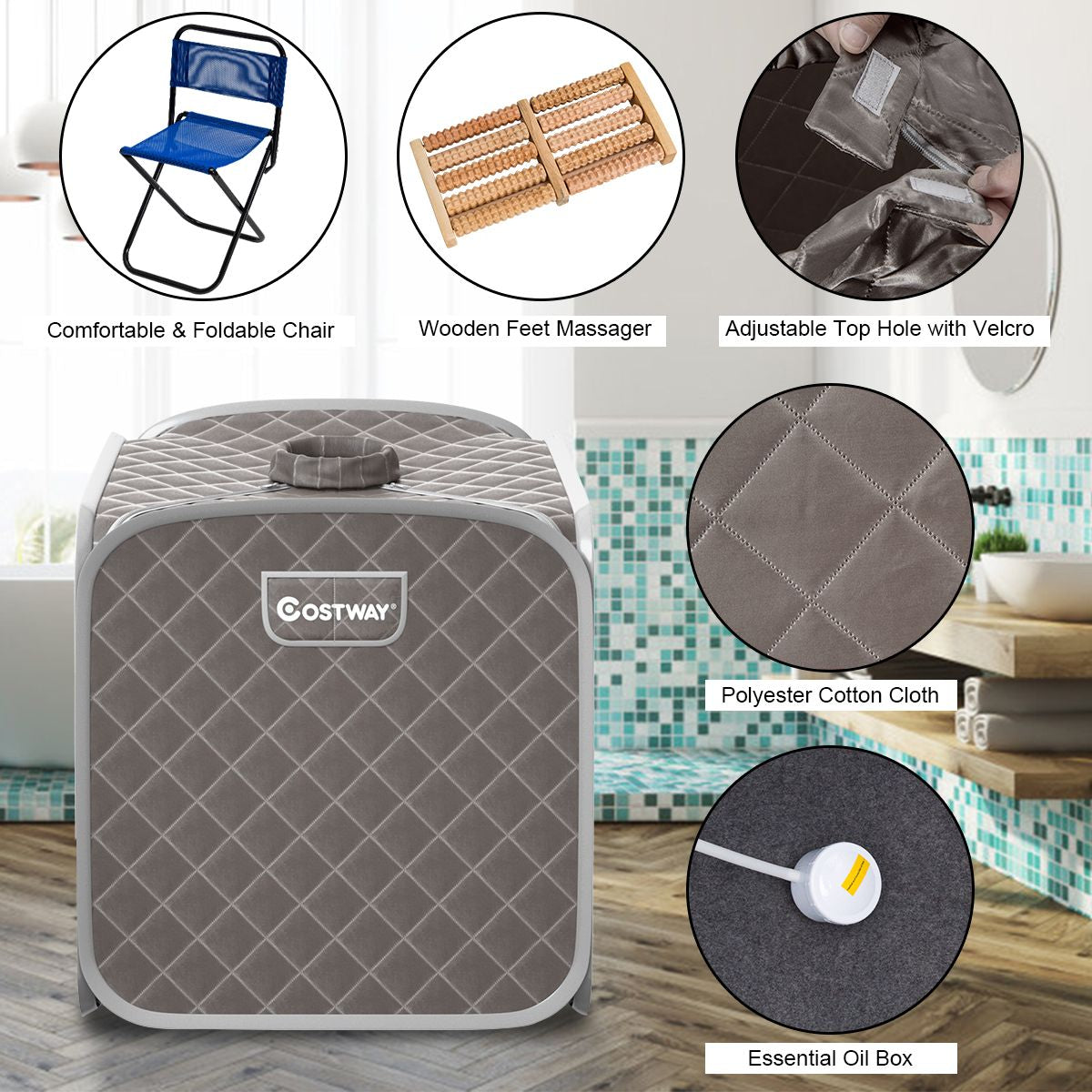 Portable Steam Sauna Spa - Adjustable Temperature Private Sauna Tent