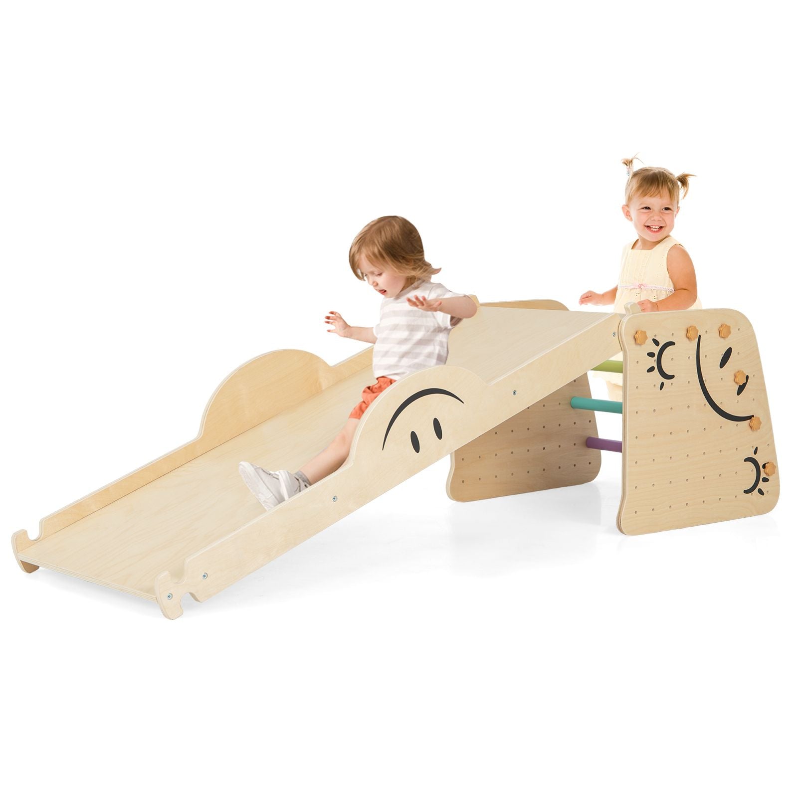 6-in-1 Wooden Indoor Climbing Toy for Kids | Slide, Ramp, Seesaw, Ladder & Convertible Step Stool