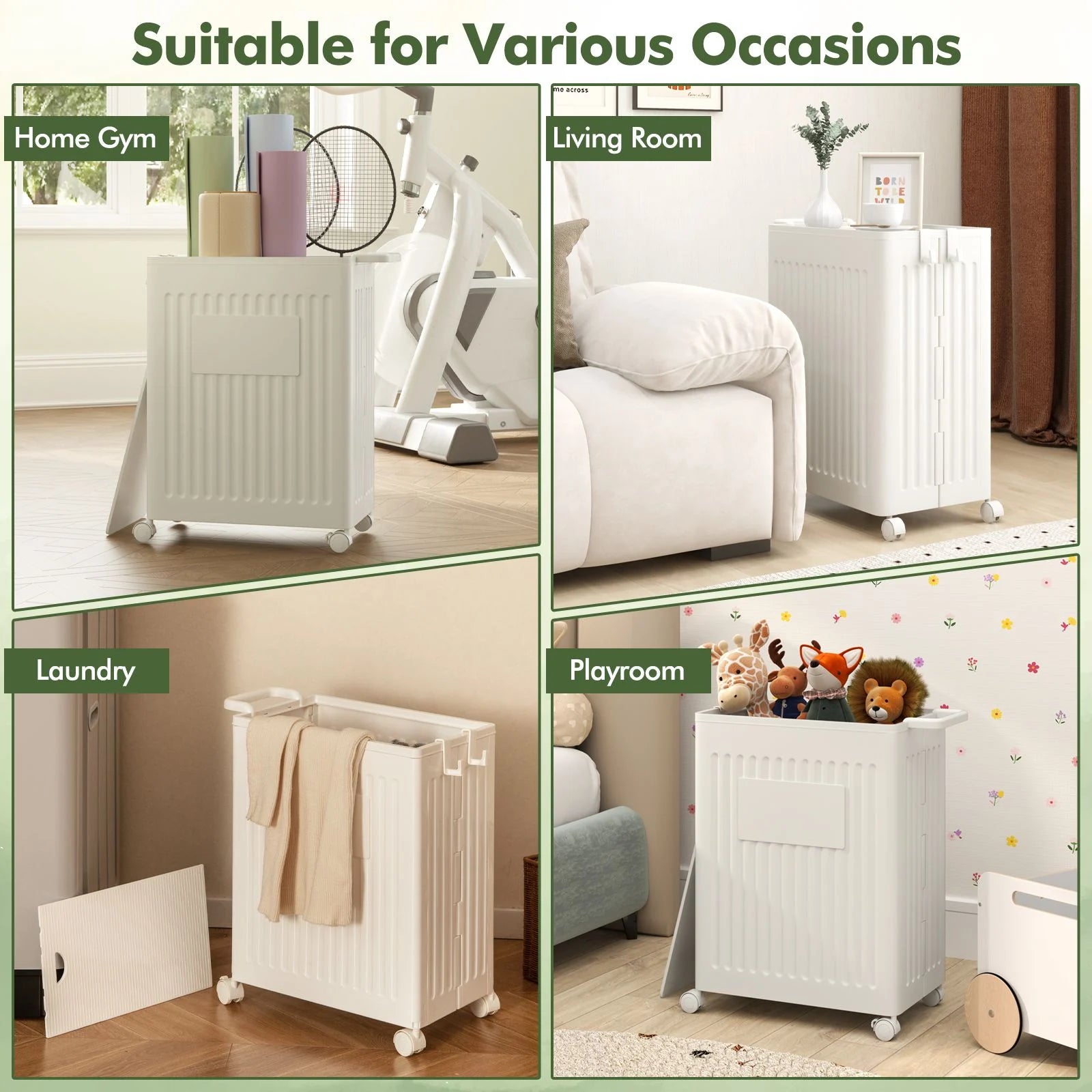 Rolling Yoga Mat Storage Basket Collapsible Laundry Hamper