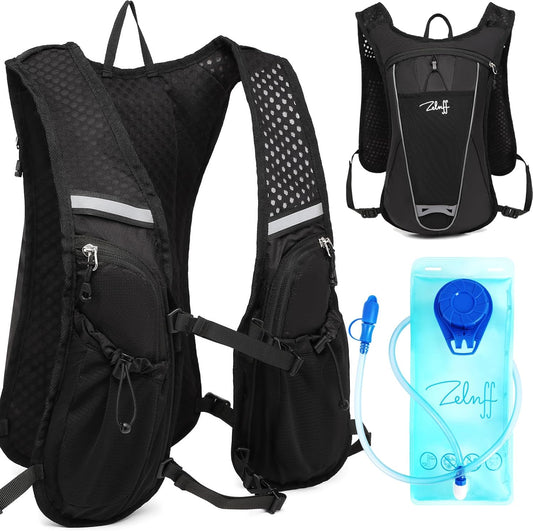 Hydration Backpack with 2L Bladder | Lightweight Running & Cycling Vest for Men & Women | Breathable Marathon, Hiking & Outdoor Sports Pack