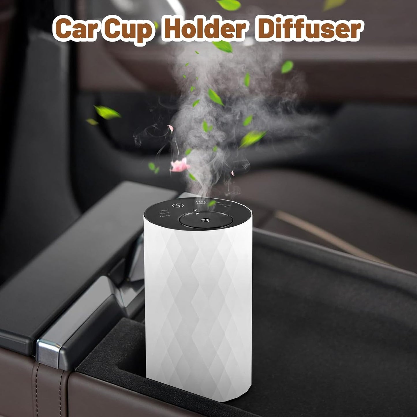 Waterless Essential Oil Diffuser – Cordless Aromatherapy Diffuser with USB Rechargeable Battery | Wireless Car & Home Air Diffuser | Eco-Friendly, Heat-Free Electric Scent Machine (White )