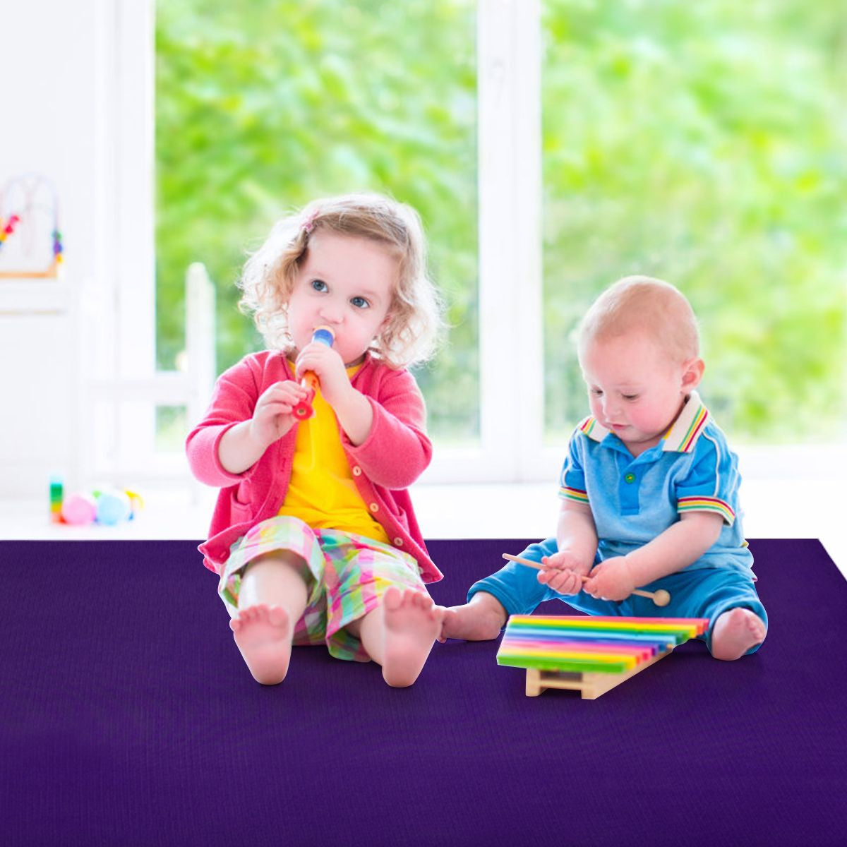 182 Cm Thick Exercise Yoga Mat with Double-Sided Non-Slip Design