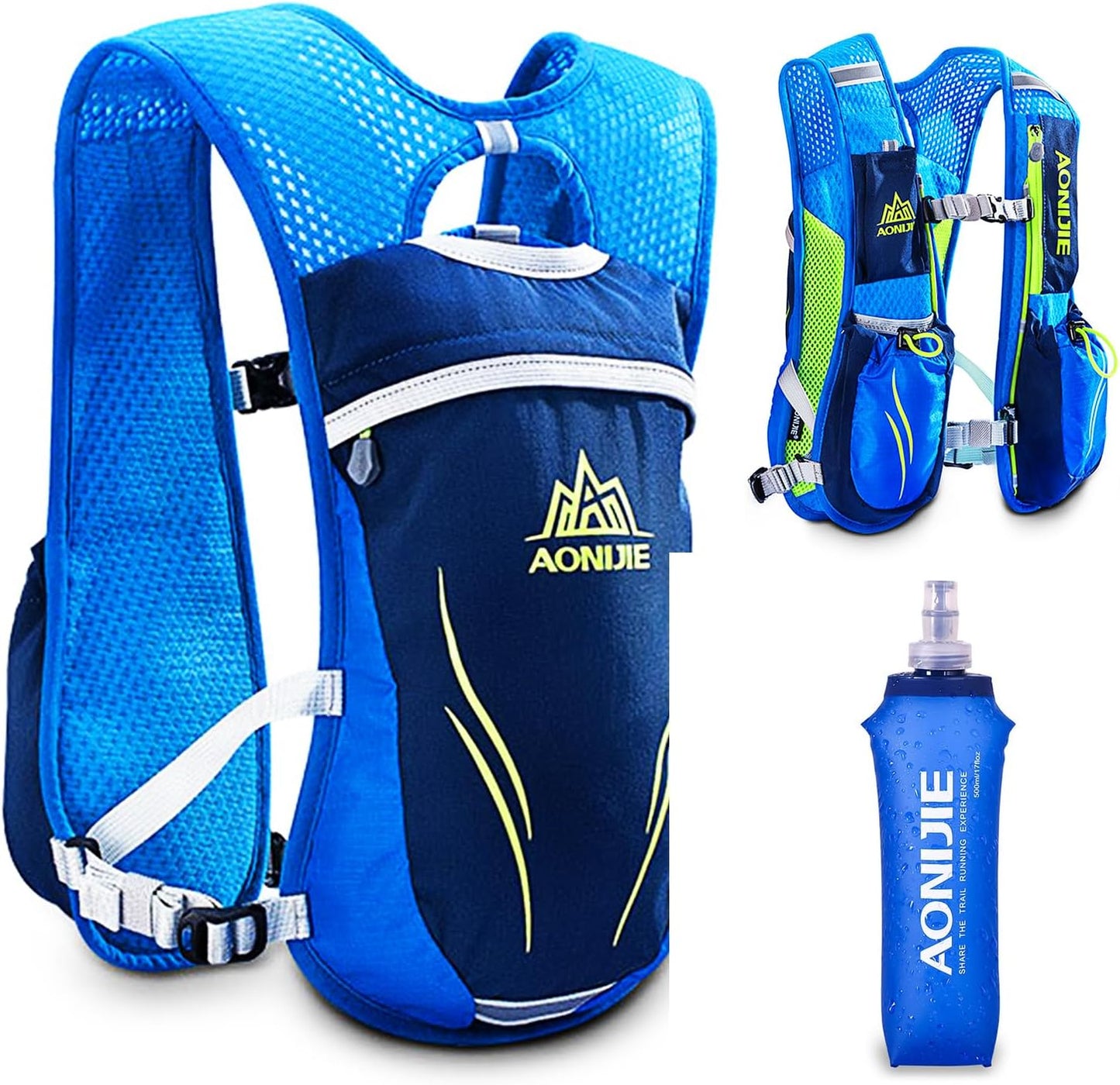 Hydration Pack Backpack 5.5L | Lightweight Running Hydration Vest for Men & Women | Trail Running, Marathon, Hiking & Cycling Backpack (Available with or without Water Bottle)