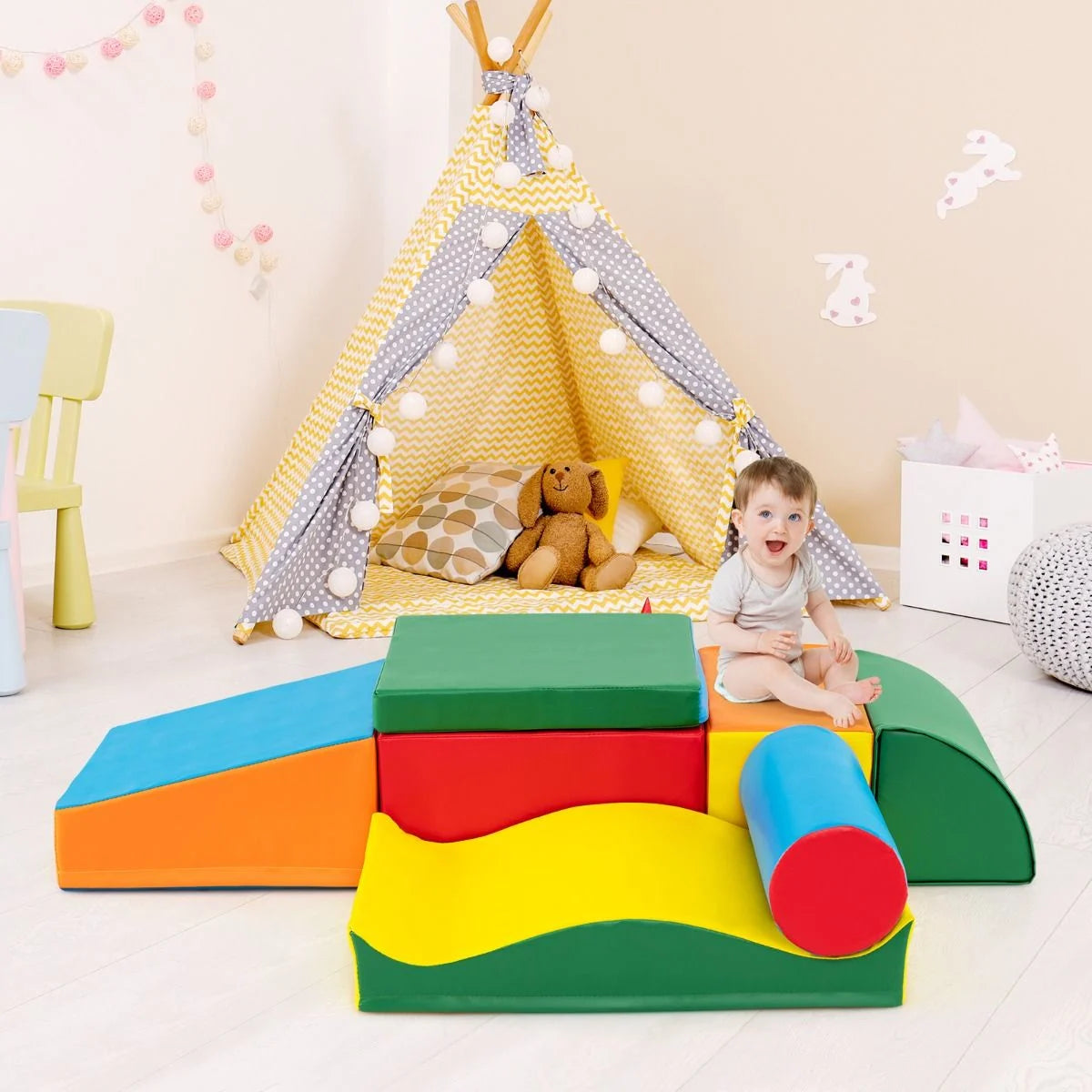 7-Piece Colorful Climbing Toy Set for Toddlers with EPE Foam Safety Features