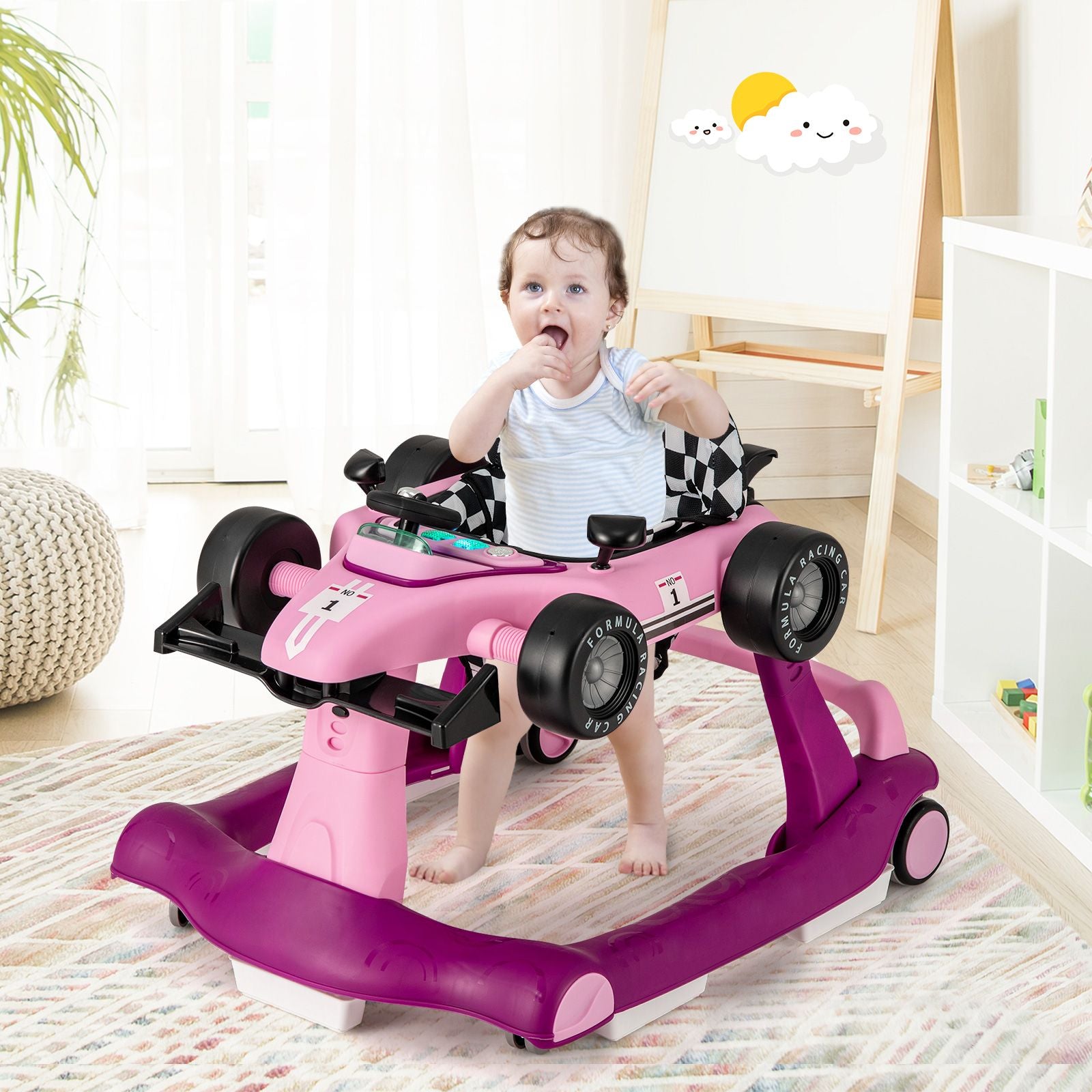 4-in-1 Adjustable Height and Speed Baby Push Walker