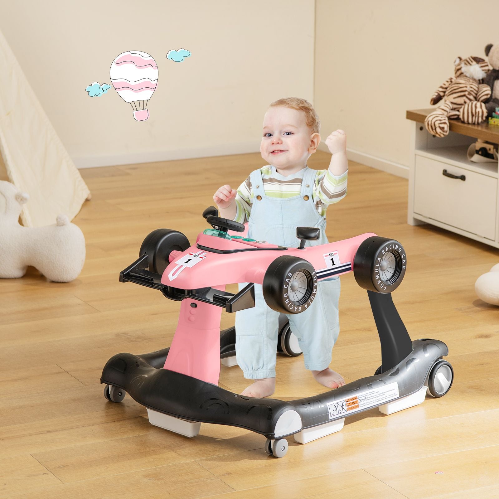 4-in-1 Adjustable Height and Speed Baby Push Walker