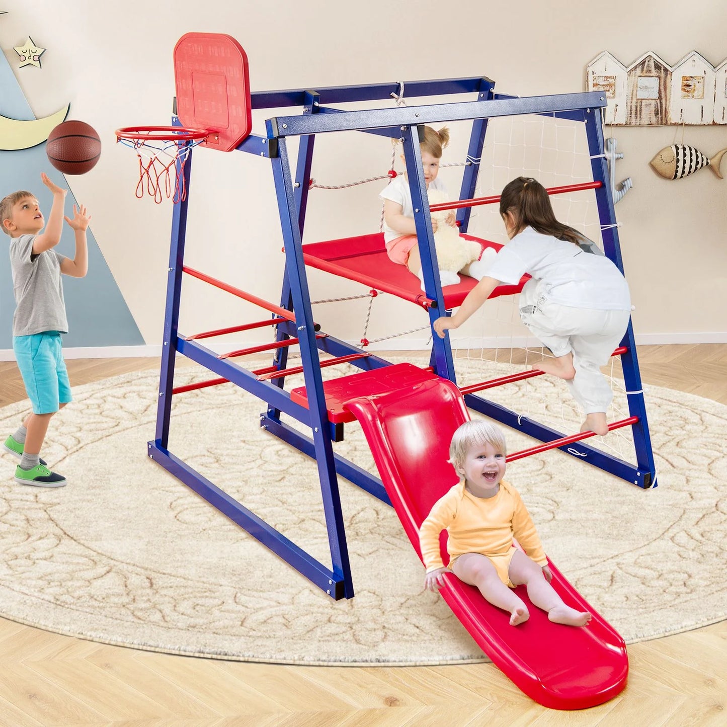 7-in-1 Jungle Gym Playset for Toddlers Aged 3-7