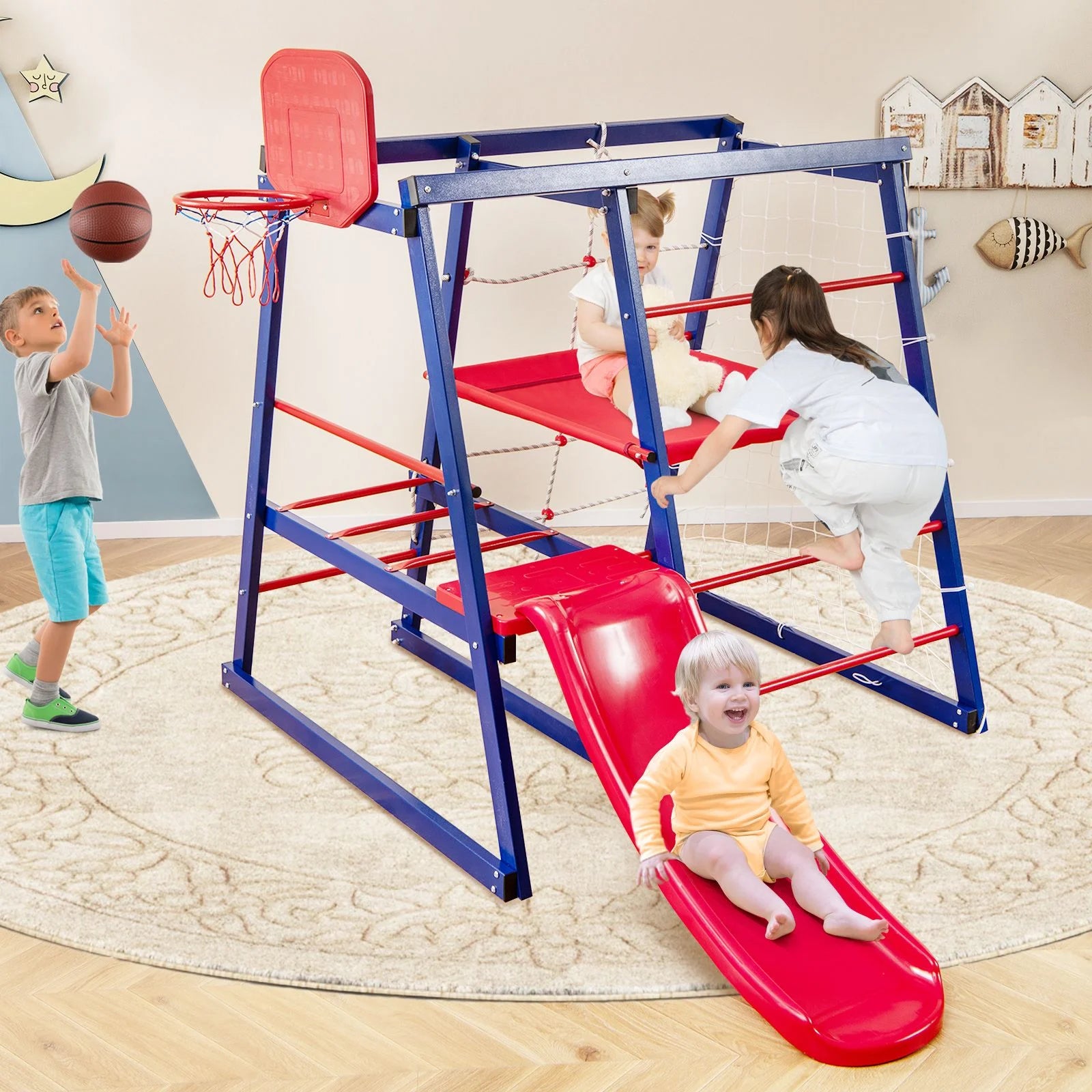 7-in-1 Jungle Gym Playset for Toddlers Aged 3-7
