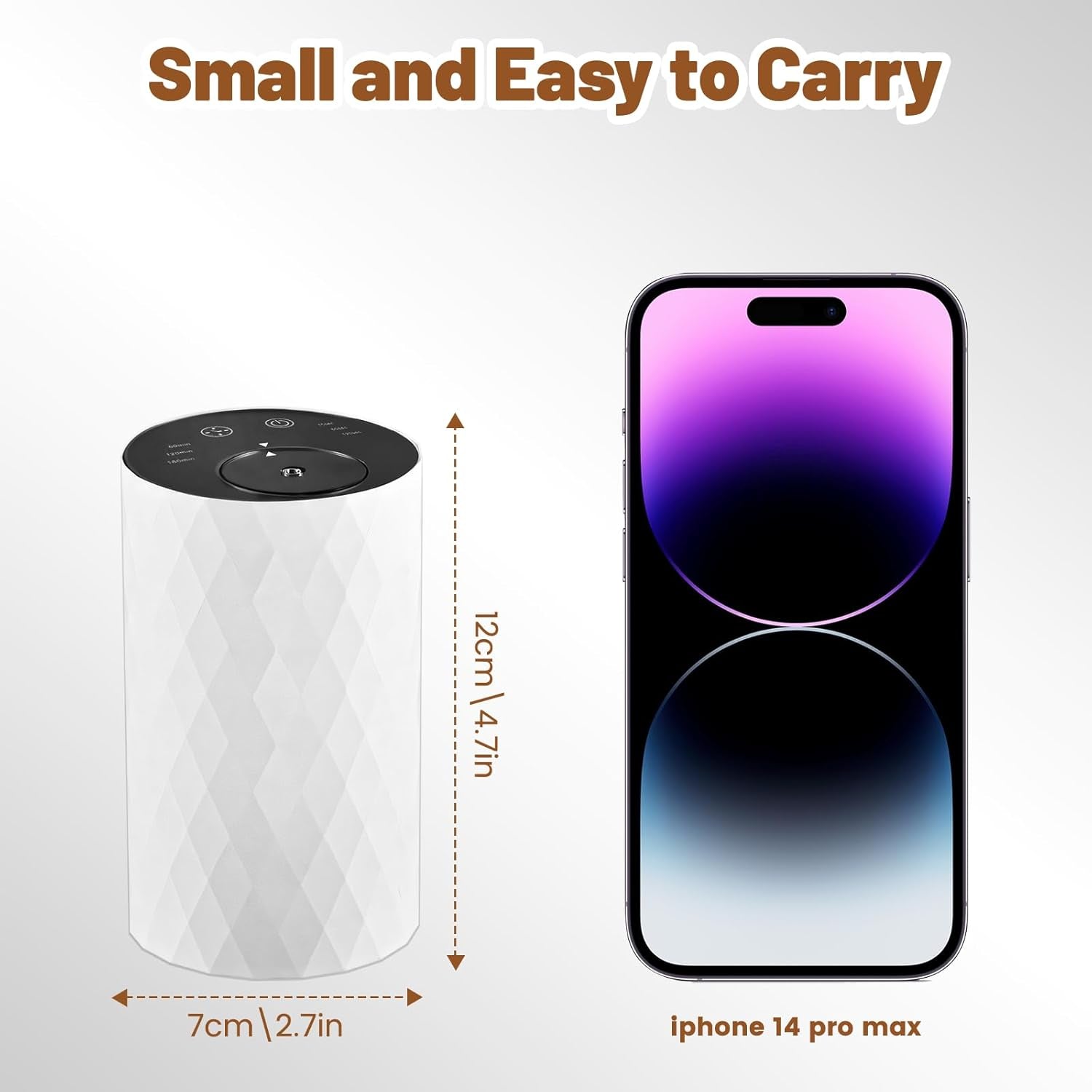 Waterless Essential Oil Diffuser – Cordless Aromatherapy Diffuser with USB Rechargeable Battery | Wireless Car & Home Air Diffuser | Eco-Friendly, Heat-Free Electric Scent Machine (White )