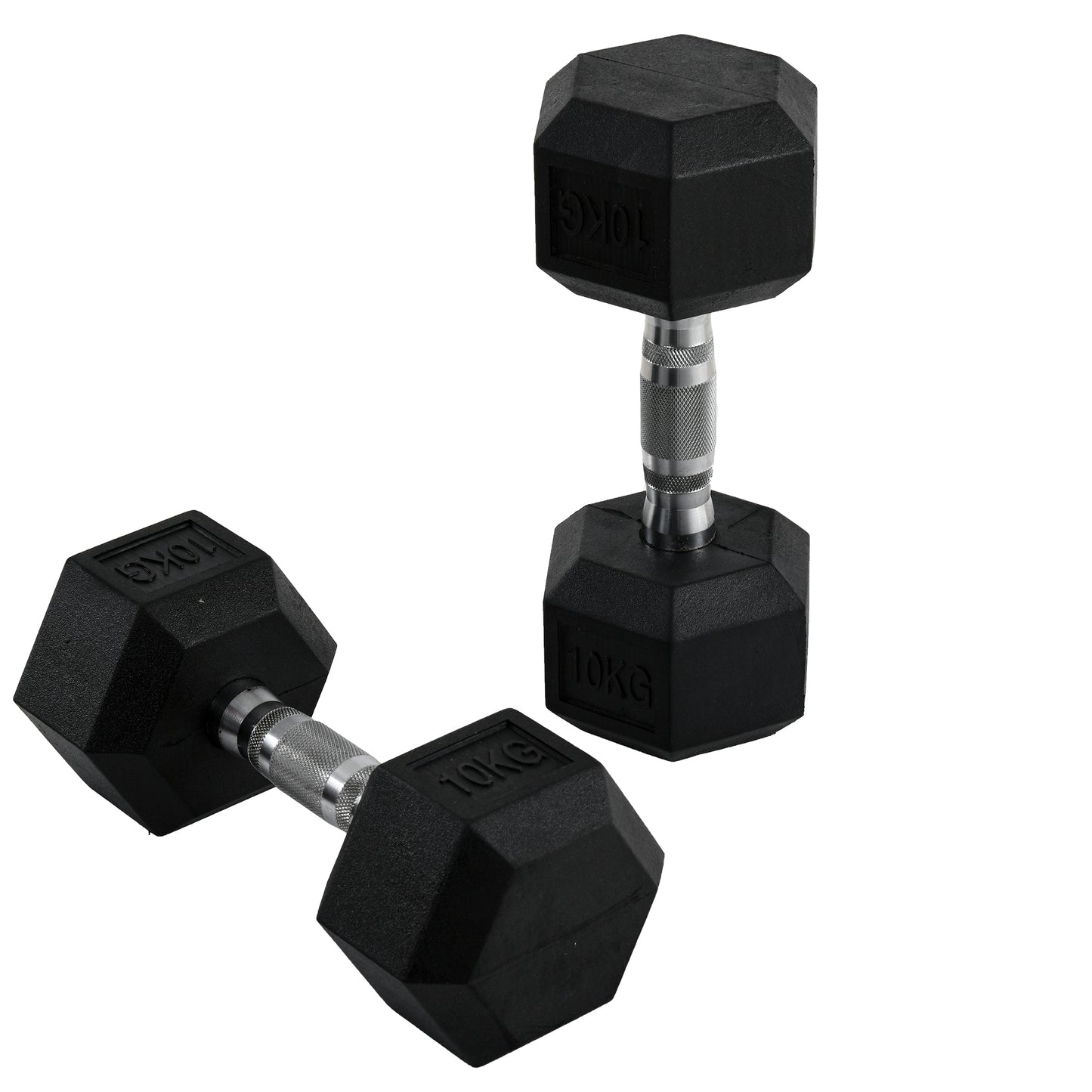 Hexagonal Dumbbell Set - 2x10kg for Home Gym | Durable & Safe Weight Lifting - All Round Fitness