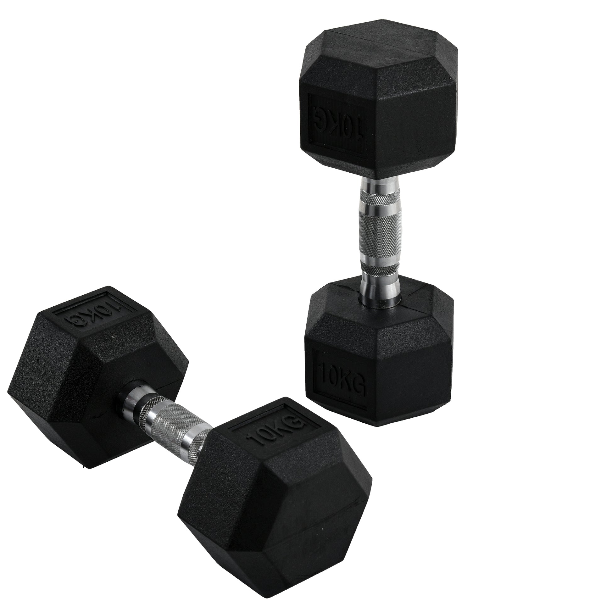 Hexagonal Dumbbell Set - 2x10kg for Home Gym | Durable & Safe Weight Lifting - All Round Fitness