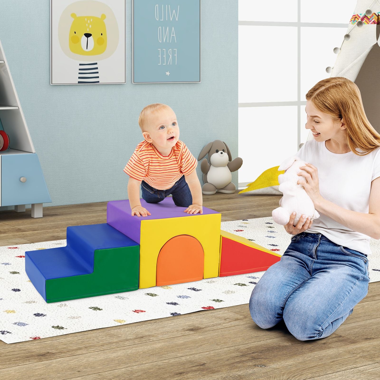 Infant and Toddler Climbing and Crawling Foam Block Play Set