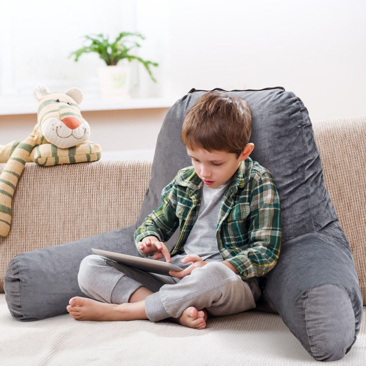 Extra Large Reading Pillow with Removable Neck Support