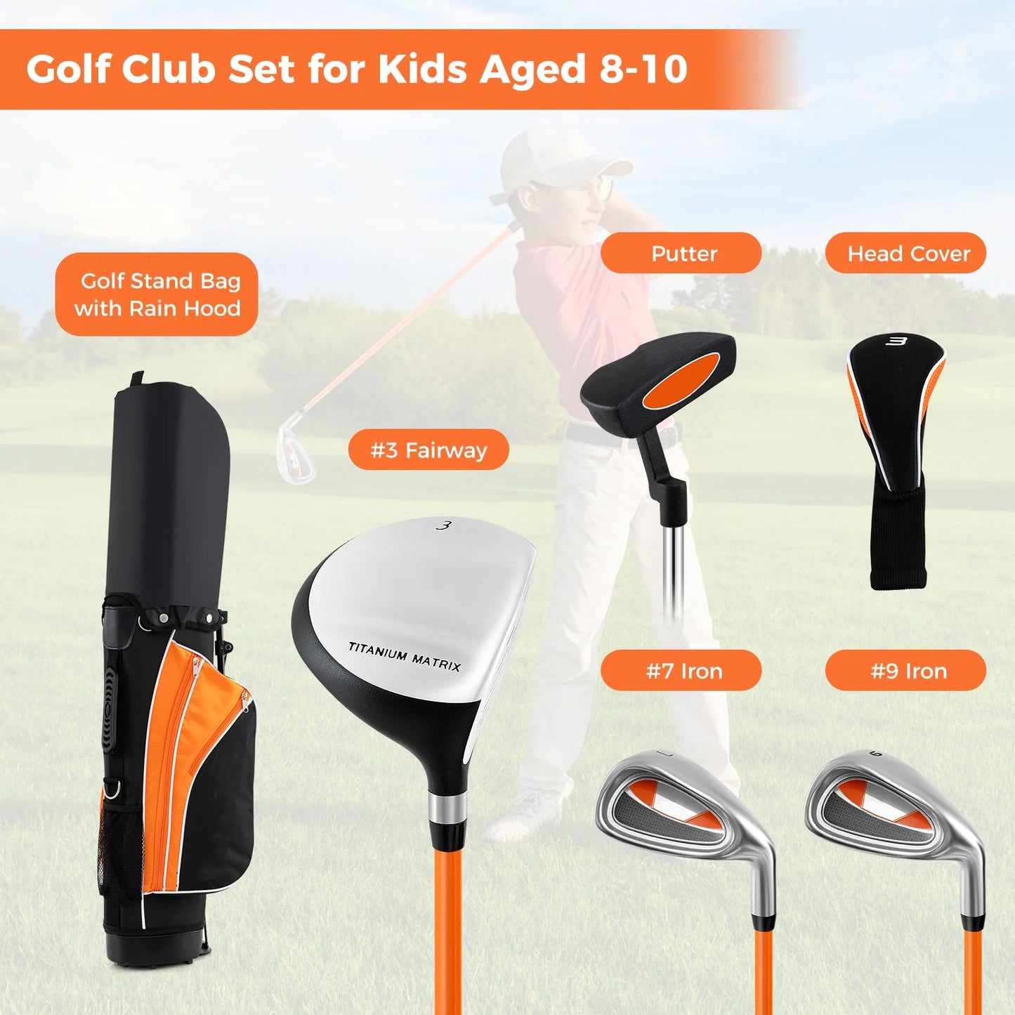 Complete Golf Club Set for Children Aged 8-13 Years
