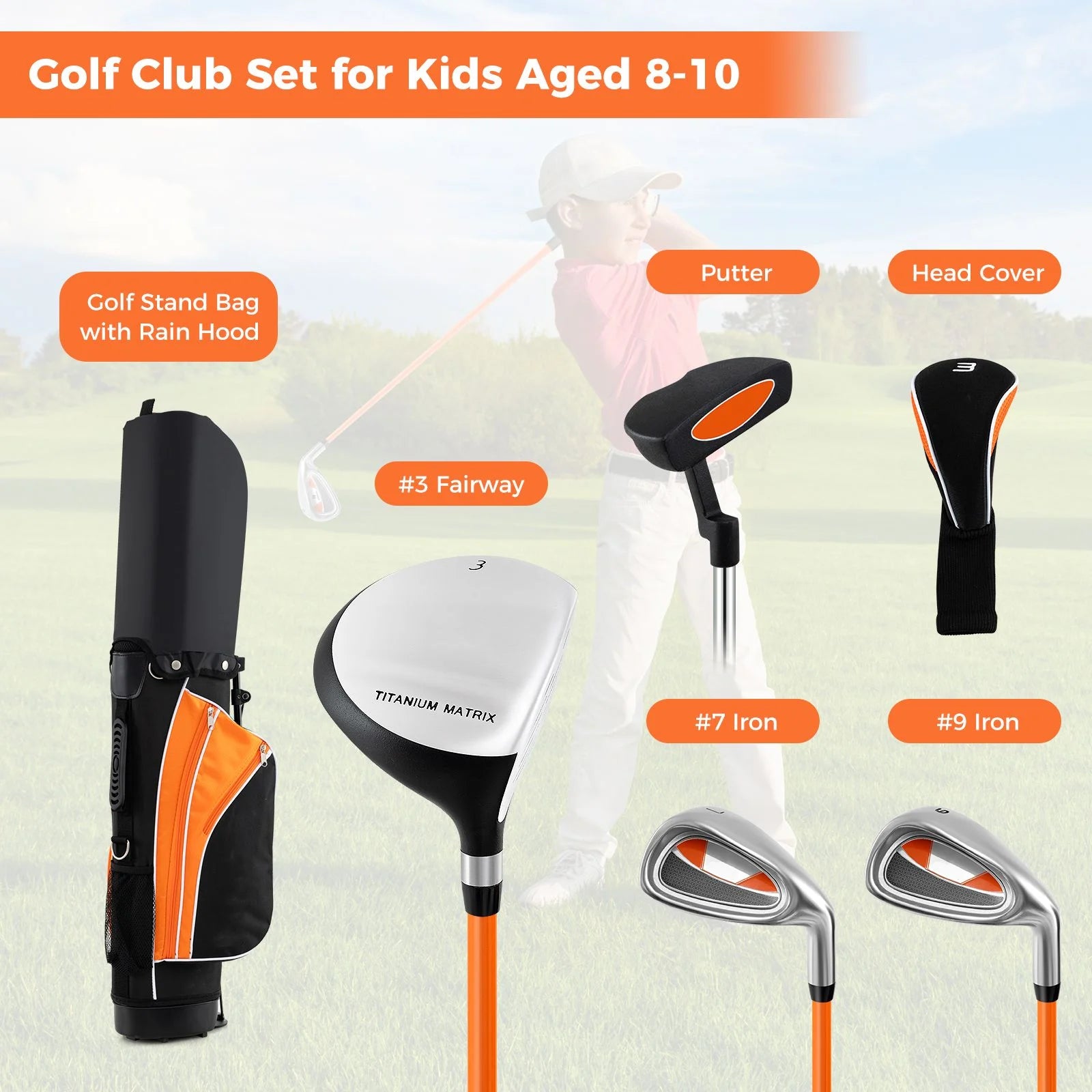 Complete Golf Club Set for Children Aged 8-13 Years