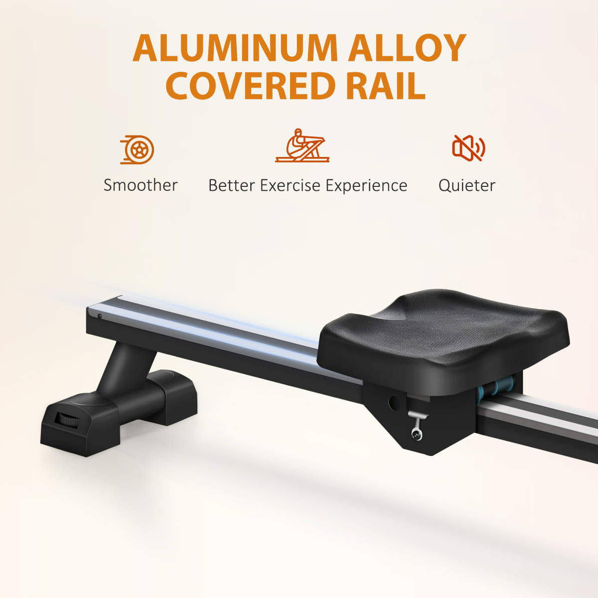 SPORTNOW Foldable Water Rowing Machine with Wheels & LCD Display – Black